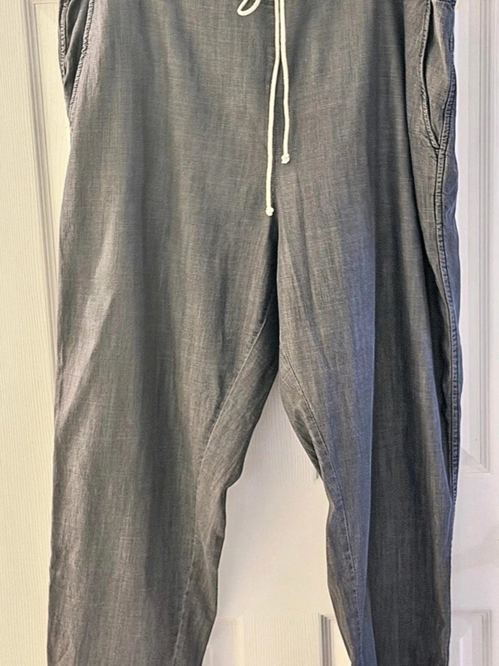 Eileen Fisher Tencel Cotton Drawstring Pants Gray Jogger Pants  size 1X